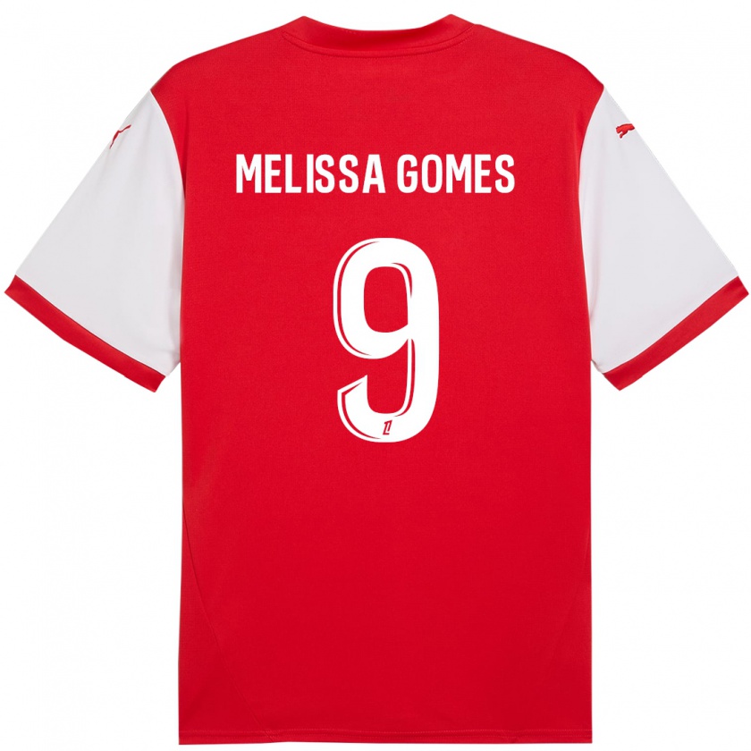 Kandiny Gyermek Melissa Ferreira Gomes #9 Piros Fehér Hazai Jersey 2024/25 Mez Póló Ing