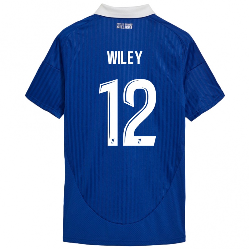 Kandiny Gyermek Caleb Wiley #12 Kék Fehér Hazai Jersey 2024/25 Mez Póló Ing