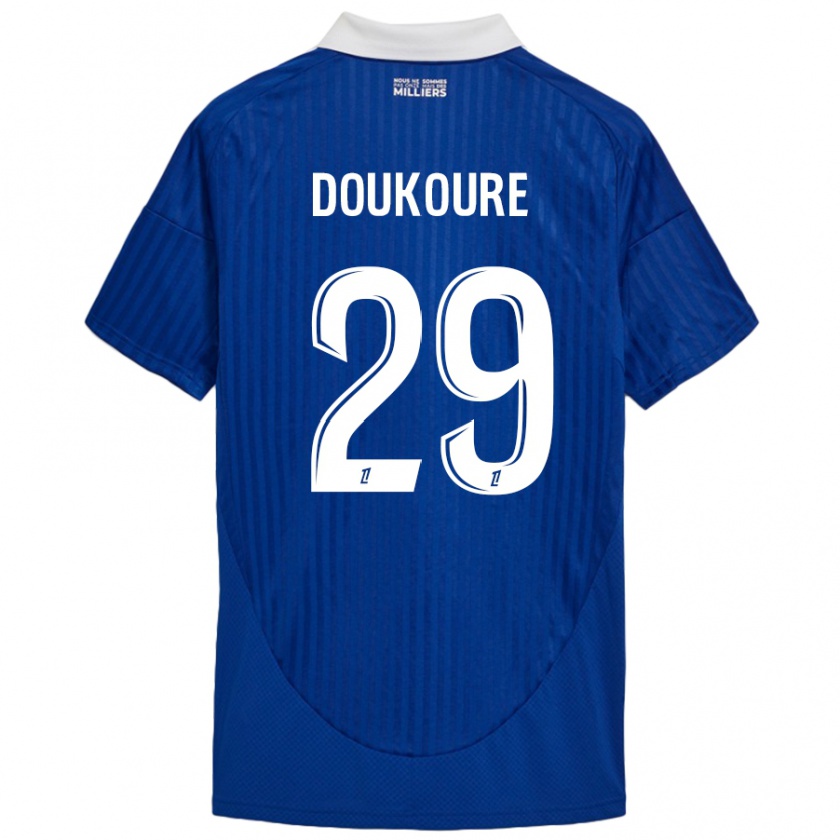 Kandiny Gyermek Ismaël Doukouré #29 Kék Fehér Hazai Jersey 2024/25 Mez Póló Ing