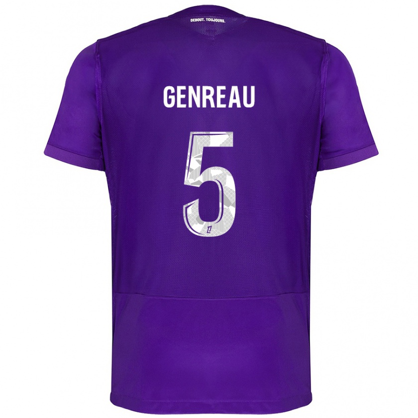 Kandiny Gyermek Denis Genreau #5 Lila Fehér Hazai Jersey 2024/25 Mez Póló Ing