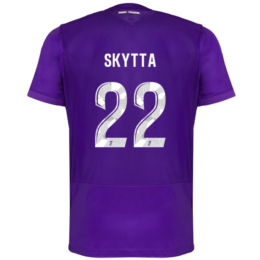 Kandiny Gyermek Naatan Skyttä #22 Lila Fehér Hazai Jersey 2024/25 Mez Póló Ing