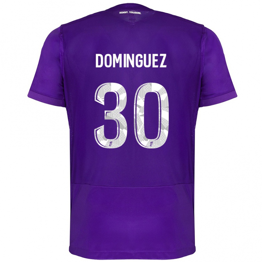 Kandiny Gyermek Álex Domínguez #30 Lila Fehér Hazai Jersey 2024/25 Mez Póló Ing