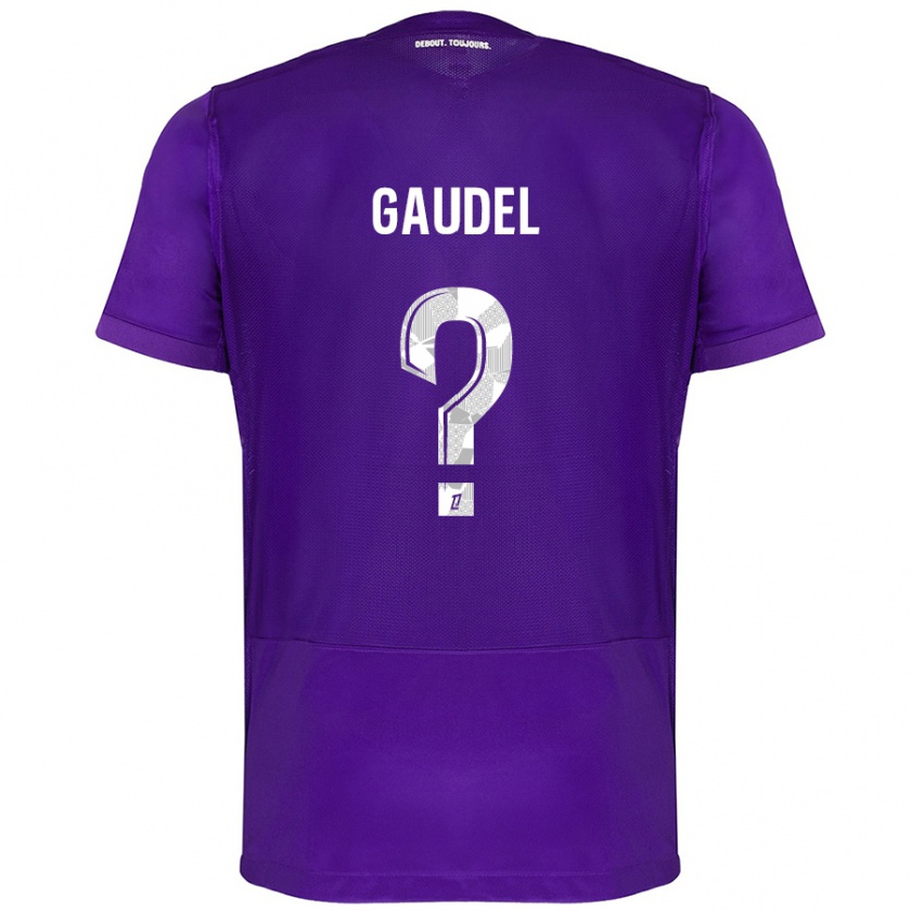 Kandiny Gyermek Raphaël Gaudel #0 Lila Fehér Hazai Jersey 2024/25 Mez Póló Ing