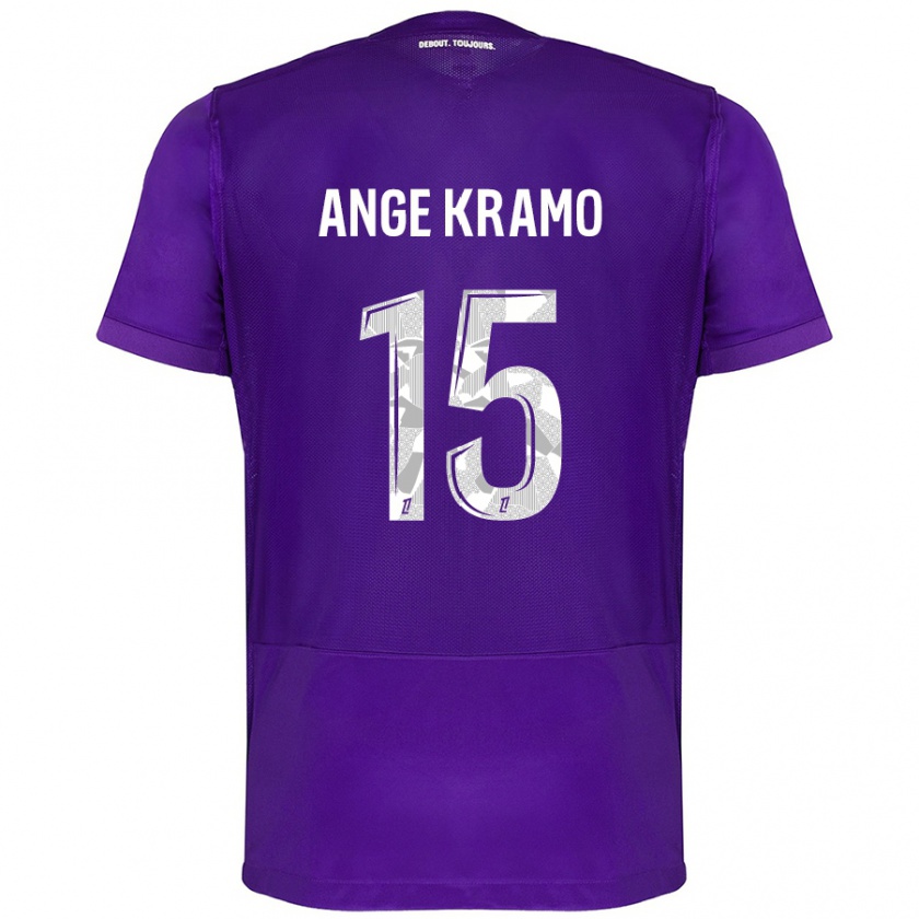 Kandiny Gyermek Marie Ange Kramo #15 Lila Fehér Hazai Jersey 2024/25 Mez Póló Ing