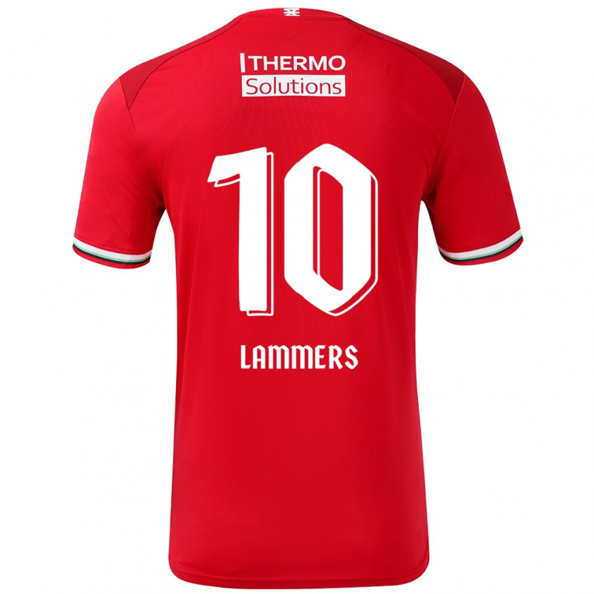 Kandiny Gyermek Sam Lammers #10 Piros Fehér Hazai Jersey 2024/25 Mez Póló Ing