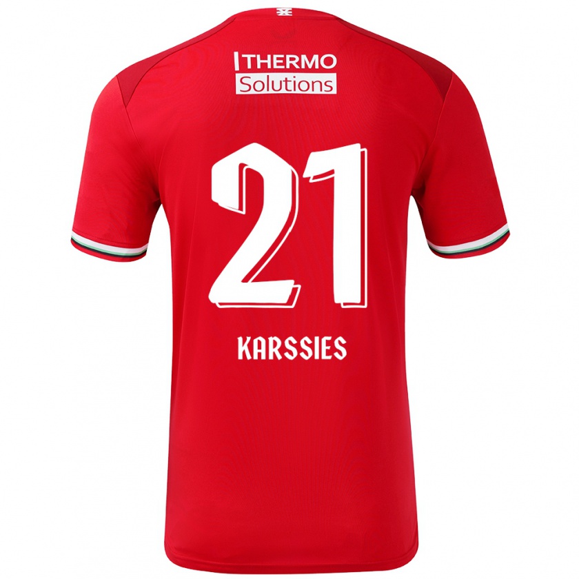 Kandiny Gyermek Sam Karssies #21 Piros Fehér Hazai Jersey 2024/25 Mez Póló Ing