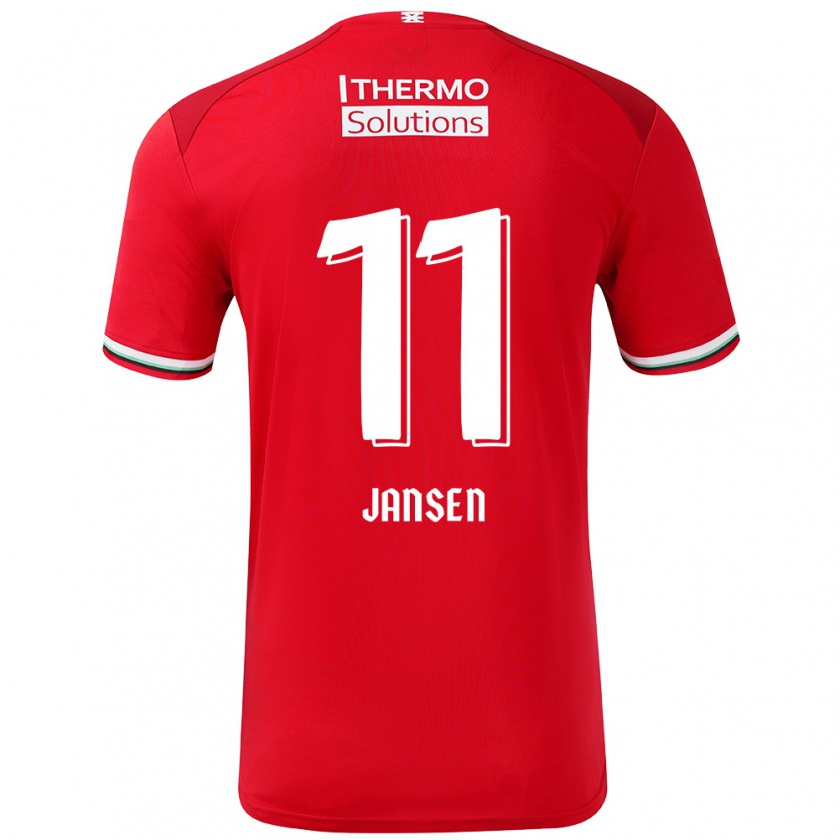 Kandiny Gyermek Renate Jansen #11 Piros Fehér Hazai Jersey 2024/25 Mez Póló Ing