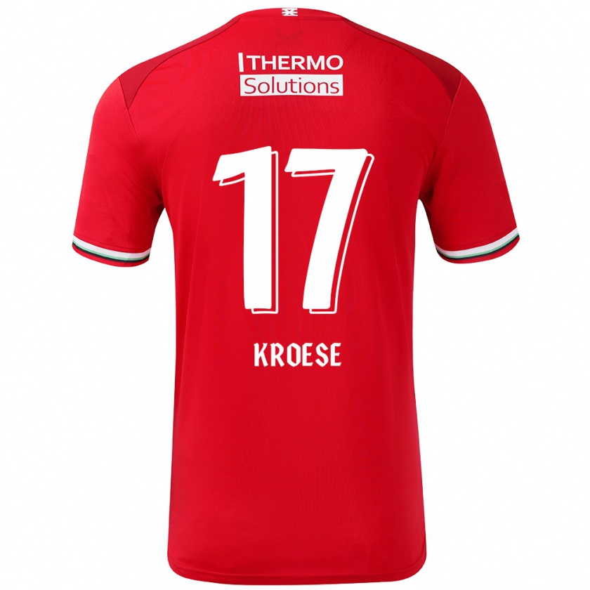 Kandiny Gyermek Fieke Kroese #17 Piros Fehér Hazai Jersey 2024/25 Mez Póló Ing