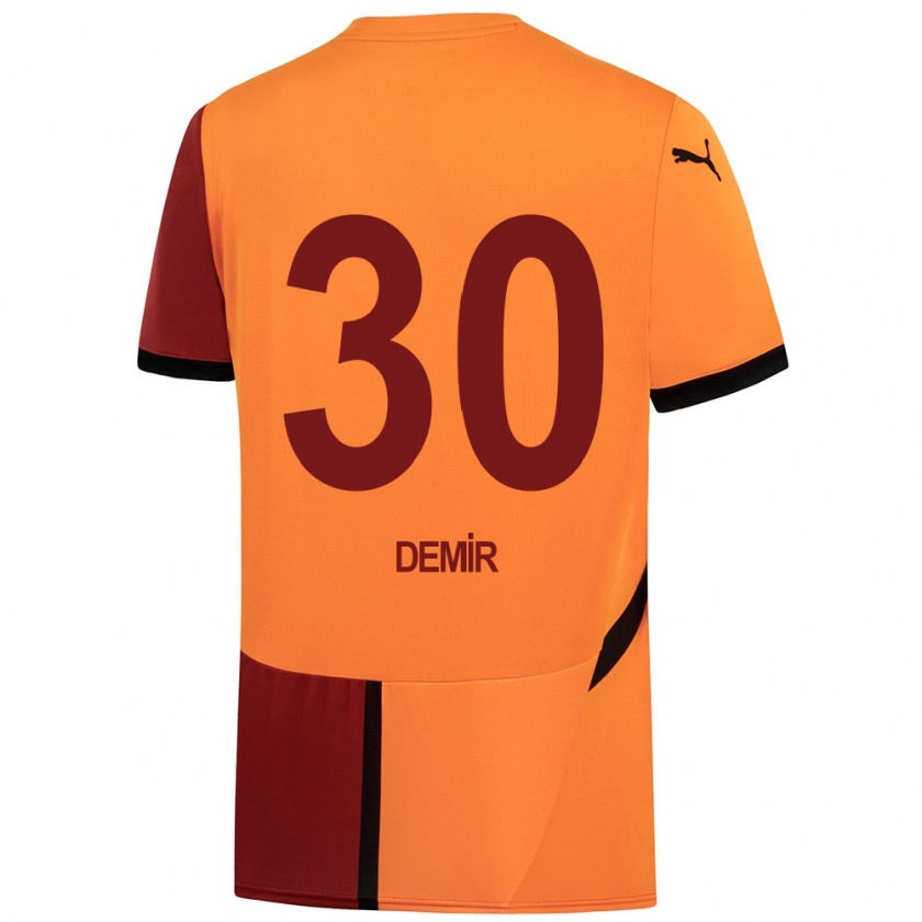 Kandiny Gyermek Yusuf Demir #30 Sárga Piros Hazai Jersey 2024/25 Mez Póló Ing