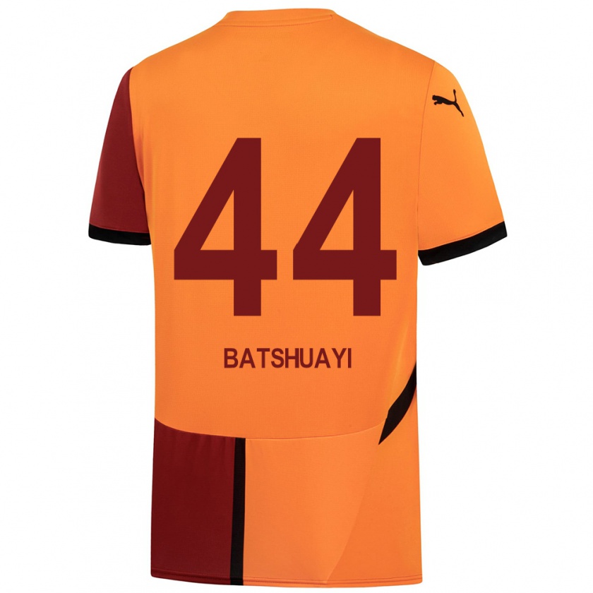 Kandiny Gyermek Michy Batshuayi #44 Sárga Piros Hazai Jersey 2024/25 Mez Póló Ing