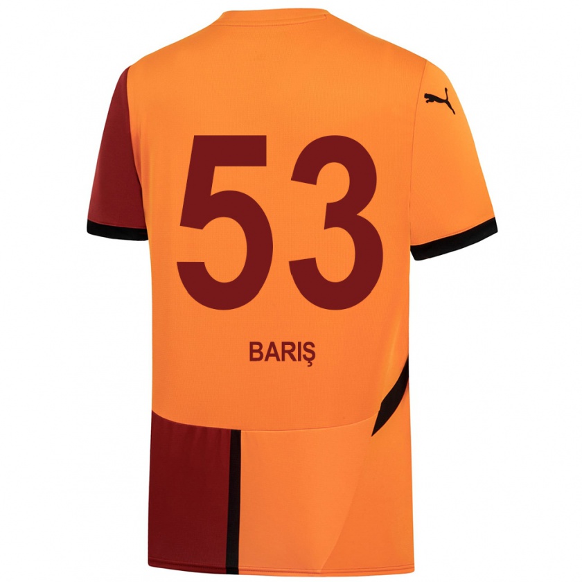 Kandiny Gyermek Barış Alper Yılmaz #53 Sárga Piros Hazai Jersey 2024/25 Mez Póló Ing