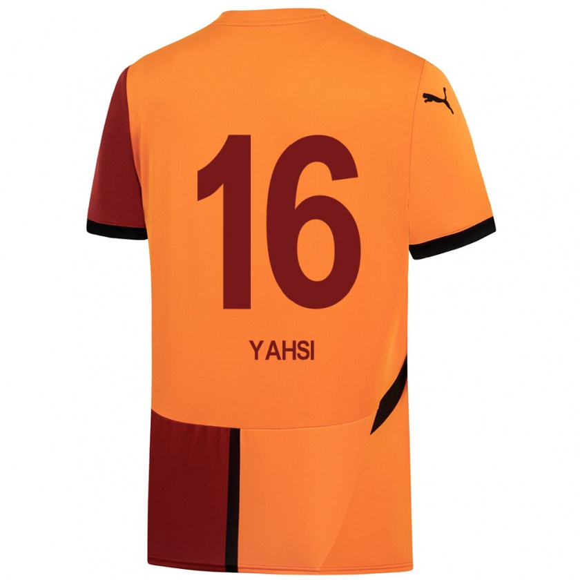 Kandiny Gyermek İsmail Yahşi #16 Sárga Piros Hazai Jersey 2024/25 Mez Póló Ing