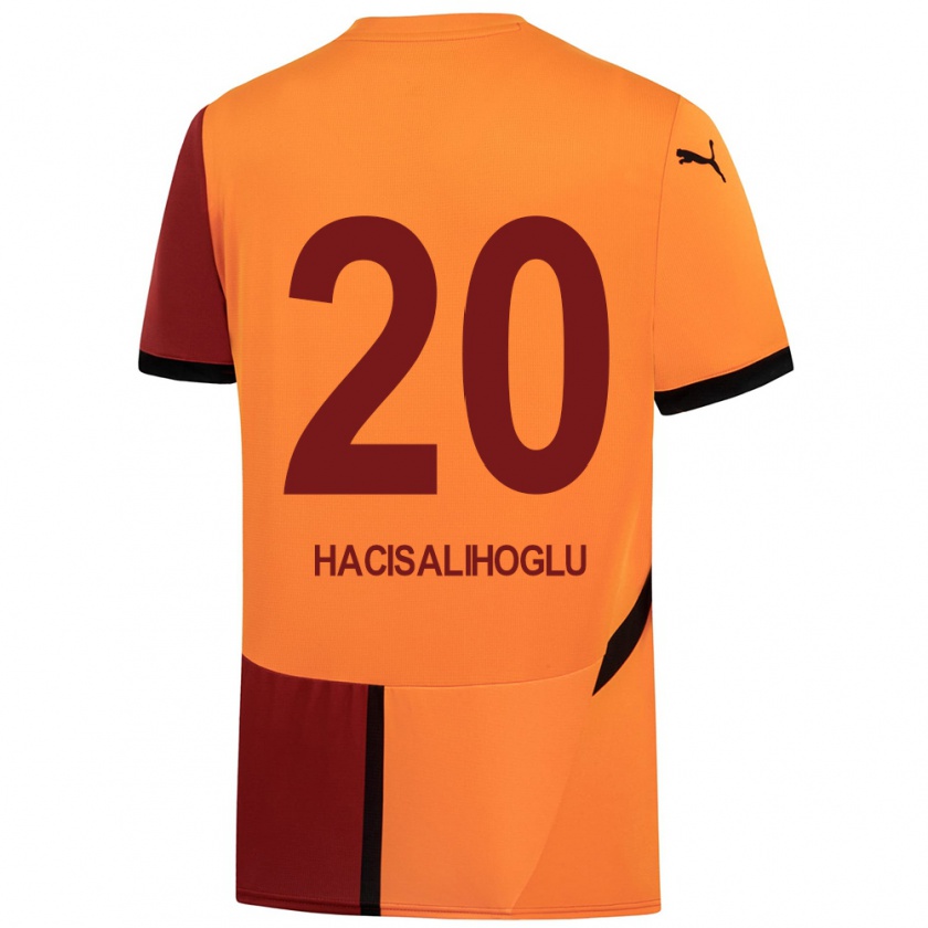 Kandiny Gyermek Arda Hacısalihoğlu #20 Sárga Piros Hazai Jersey 2024/25 Mez Póló Ing