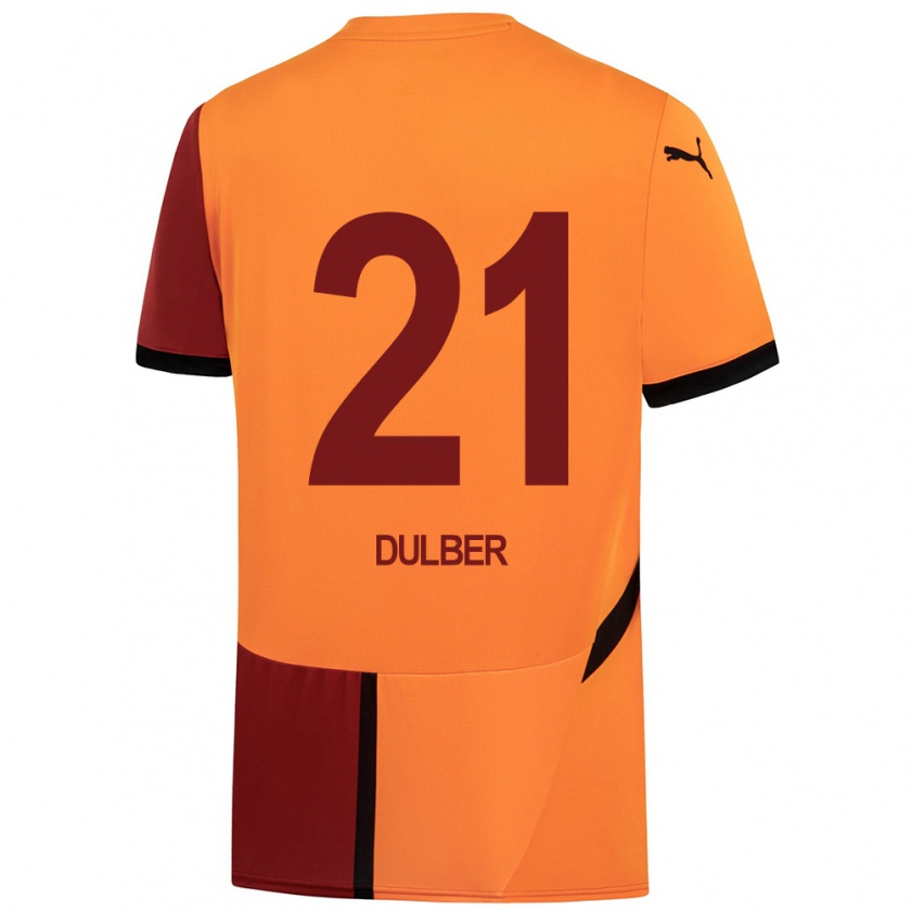 Kandiny Gyermek Didem Dülber #21 Sárga Piros Hazai Jersey 2024/25 Mez Póló Ing