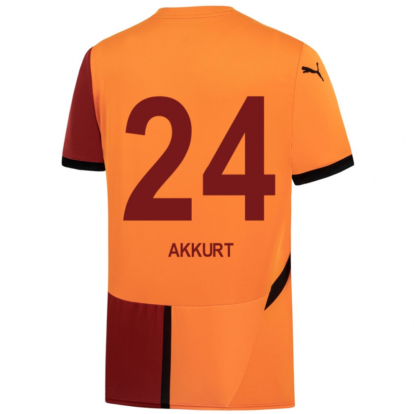 Kandiny Gyermek Arzu Akkurt #24 Sárga Piros Hazai Jersey 2024/25 Mez Póló Ing