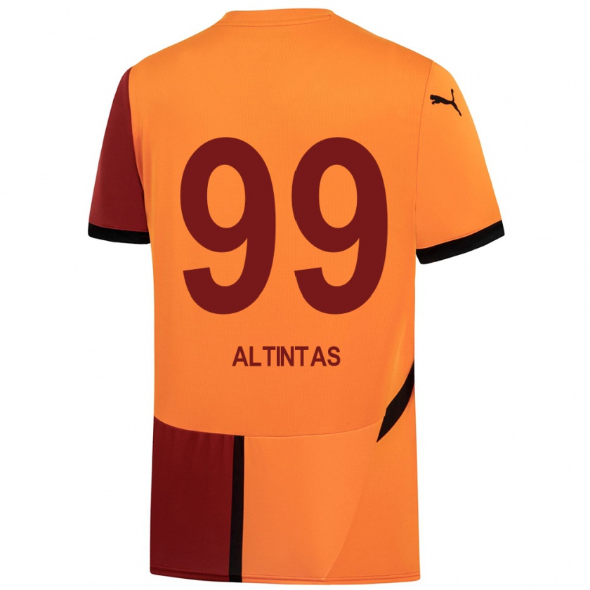 Kandiny Gyermek Benan Altıntaş #99 Sárga Piros Hazai Jersey 2024/25 Mez Póló Ing