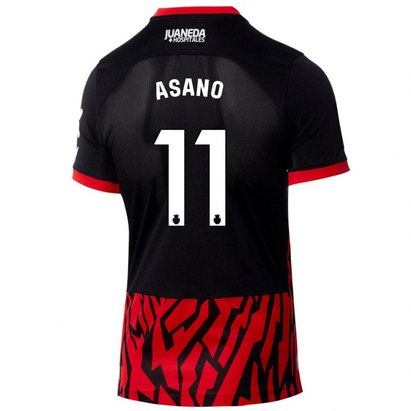 Kandiny Gyermek Takuma Asano #11 Fekete Piros Hazai Jersey 2024/25 Mez Póló Ing