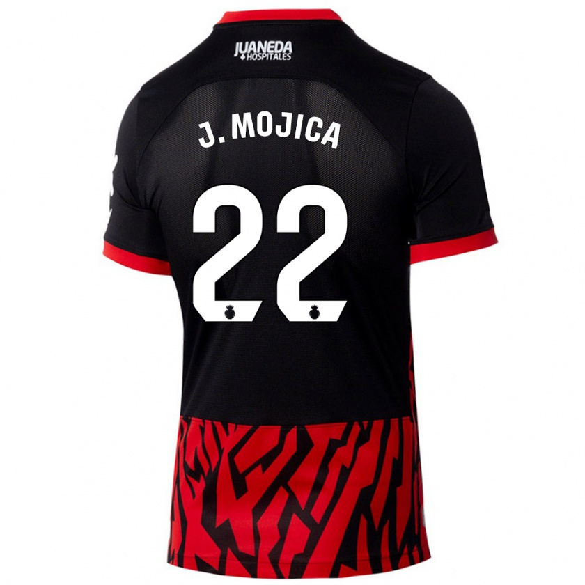 Kandiny Gyermek Johan Mojica #22 Fekete Piros Hazai Jersey 2024/25 Mez Póló Ing