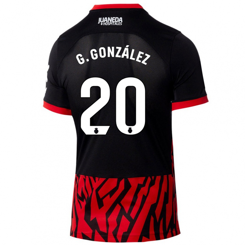 Kandiny Gyermek Giovanni González #20 Fekete Piros Hazai Jersey 2024/25 Mez Póló Ing