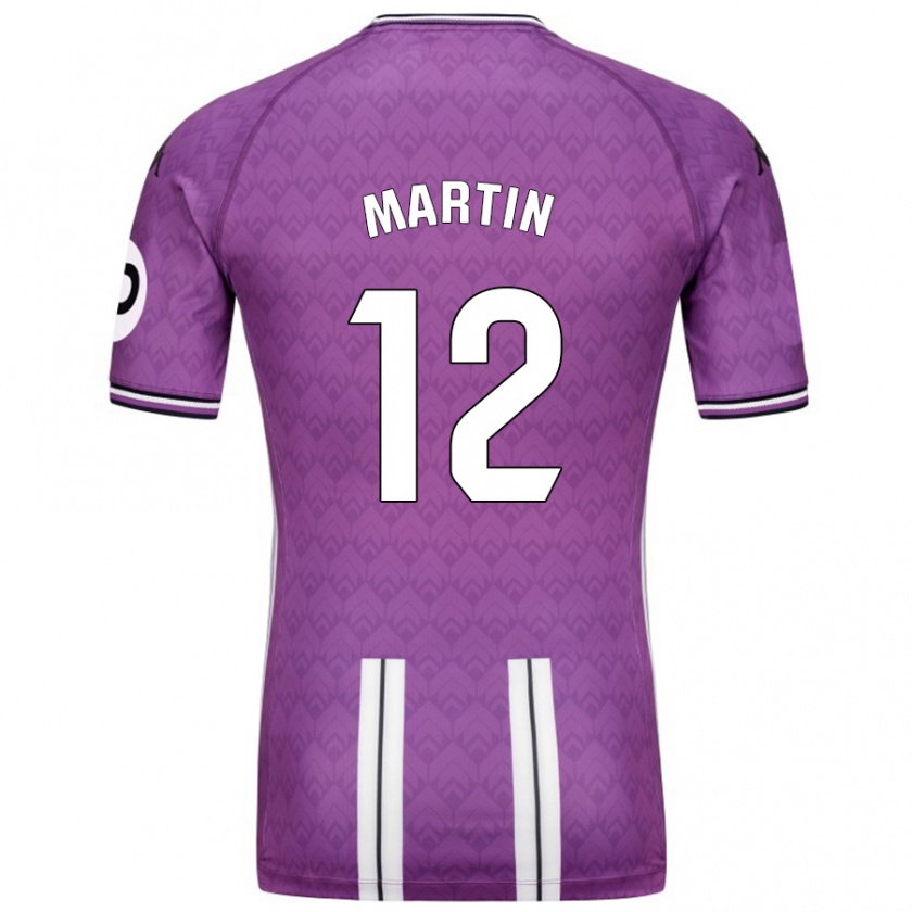 Kandiny Gyermek Mario Martín #12 Lila Fehér Hazai Jersey 2024/25 Mez Póló Ing