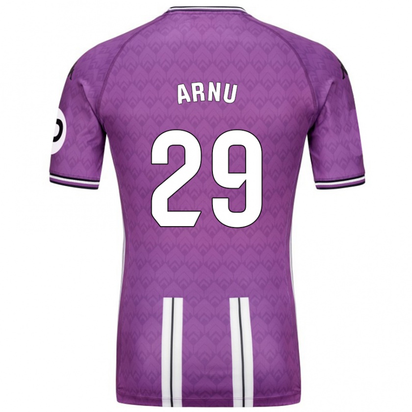 Kandiny Gyermek Adrián Arnu #29 Lila Fehér Hazai Jersey 2024/25 Mez Póló Ing