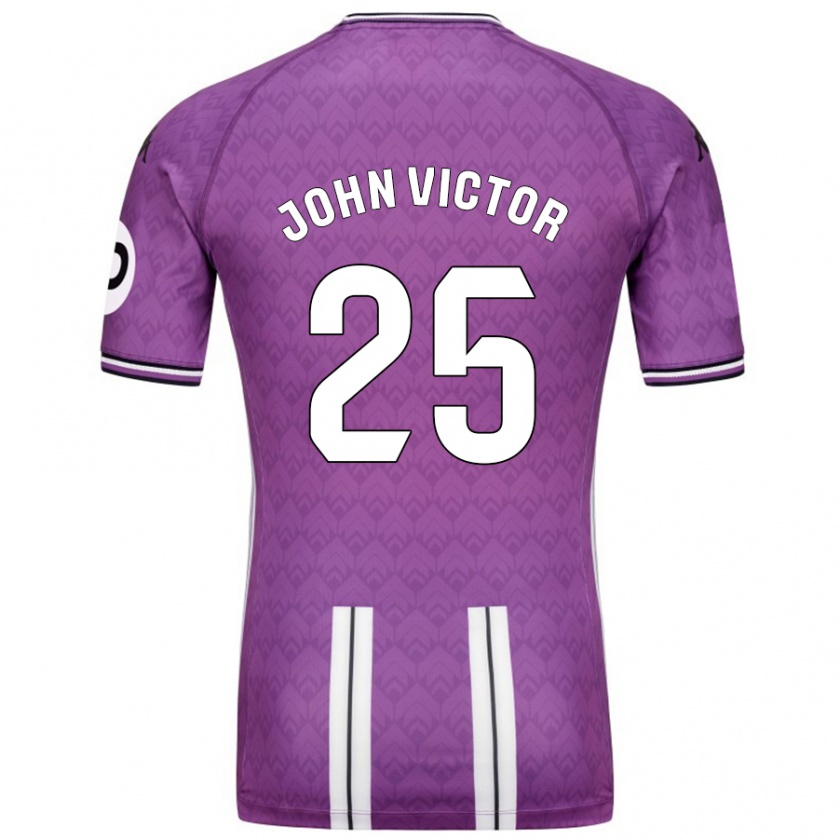 Kandiny Gyermek John Victor #25 Lila Fehér Hazai Jersey 2024/25 Mez Póló Ing