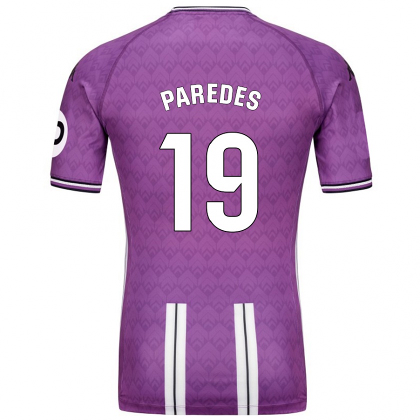 Kandiny Gyermek Yago Paredes #19 Lila Fehér Hazai Jersey 2024/25 Mez Póló Ing