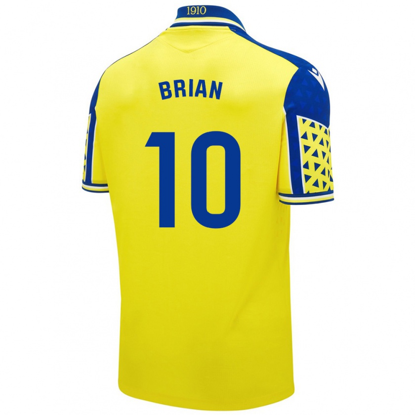 Kandiny Gyermek Brian Ocampo #10 Sárga Kék Hazai Jersey 2024/25 Mez Póló Ing