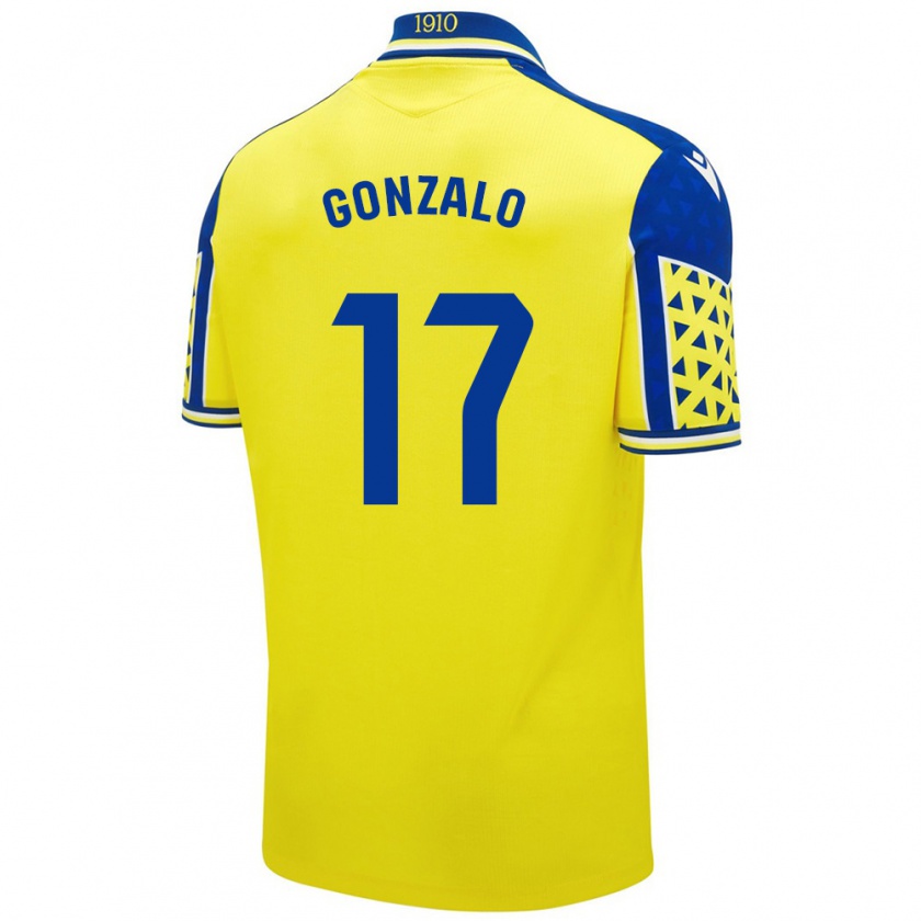 Kandiny Gyermek Gonzalo Escalante #17 Sárga Kék Hazai Jersey 2024/25 Mez Póló Ing