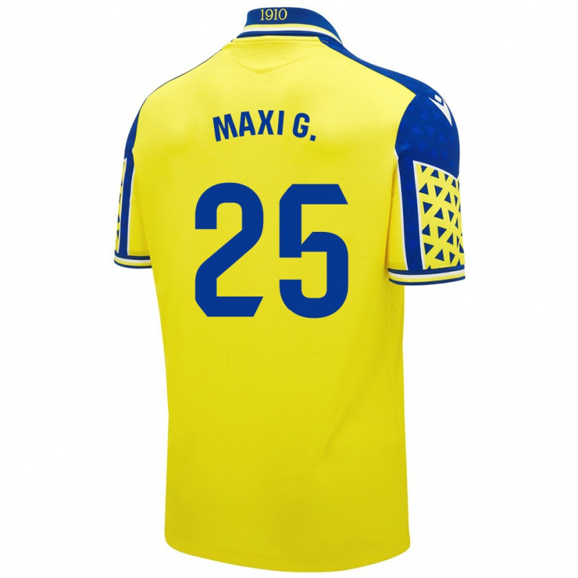 Kandiny Gyermek Maxi Gómez #25 Sárga Kék Hazai Jersey 2024/25 Mez Póló Ing