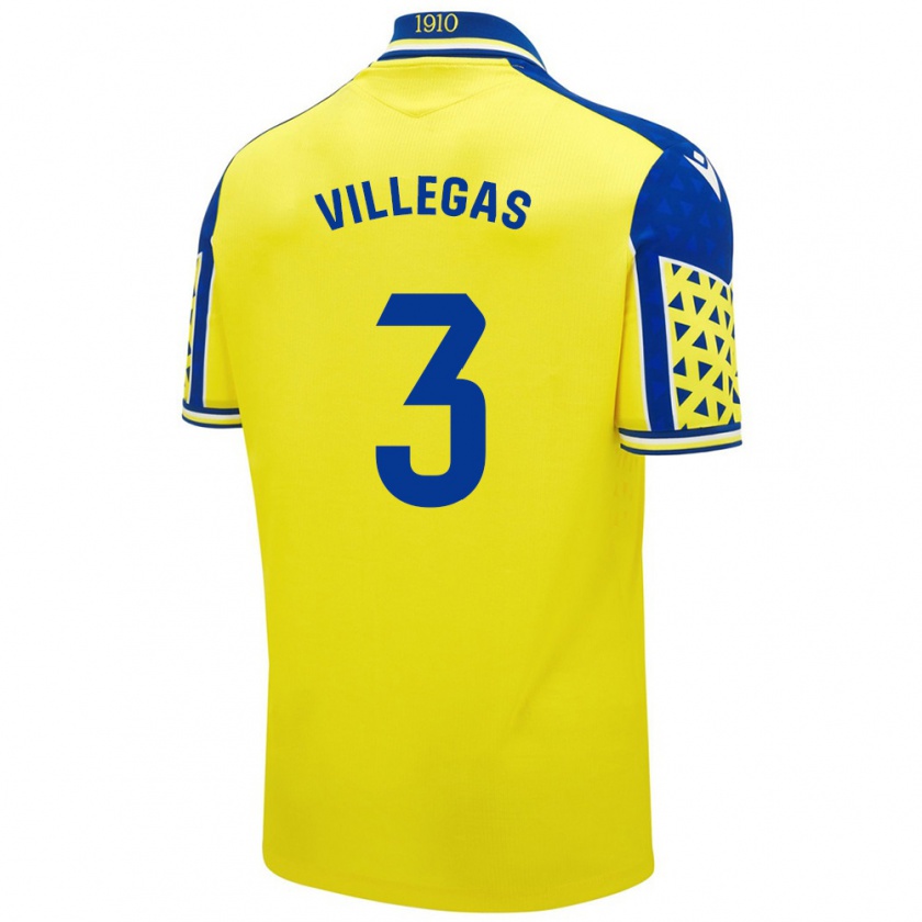 Kandiny Gyermek Virginia Villegas Rico #3 Sárga Kék Hazai Jersey 2024/25 Mez Póló Ing