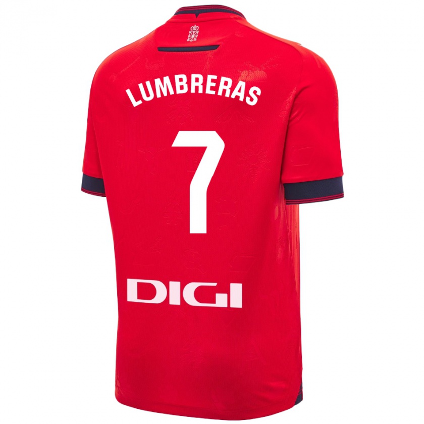 Kandiny Gyermek Carlos Lumbreras #7 Piros Fehér Hazai Jersey 2024/25 Mez Póló Ing