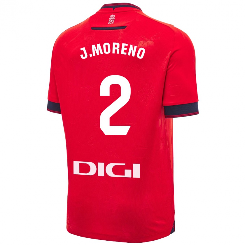 Kandiny Gyermek Jorge Moreno #2 Piros Fehér Hazai Jersey 2024/25 Mez Póló Ing