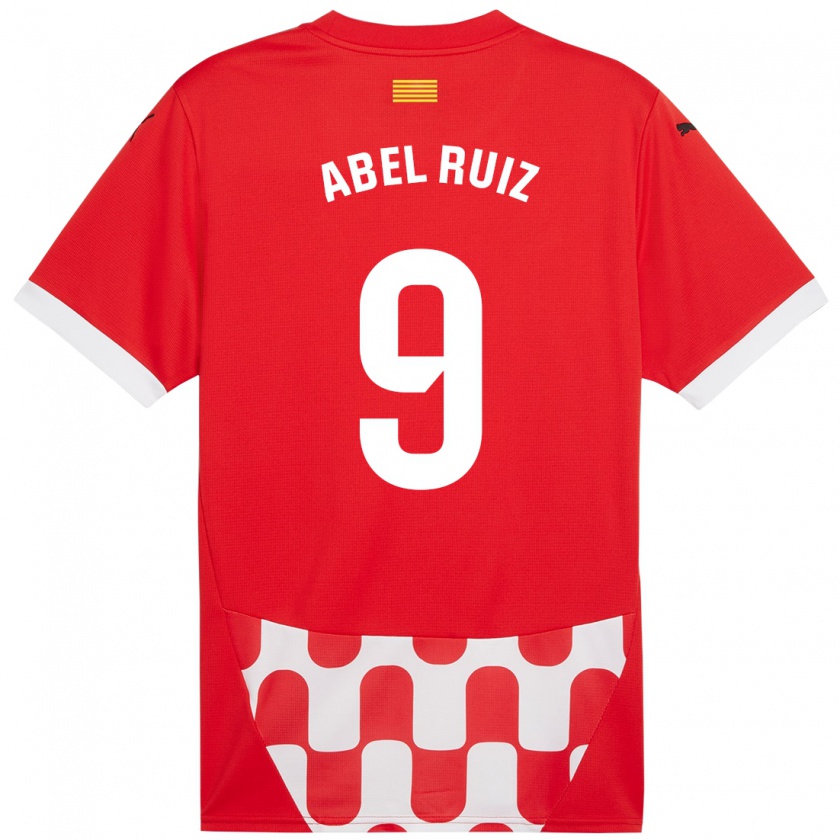 Kandiny Gyermek Abel Ruiz #9 Piros Fehér Hazai Jersey 2024/25 Mez Póló Ing