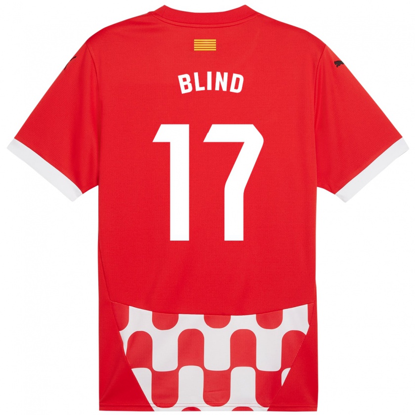 Kandiny Gyermek Daley Blind #17 Piros Fehér Hazai Jersey 2024/25 Mez Póló Ing