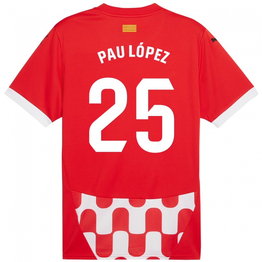 Kandiny Gyermek Pau López #25 Piros Fehér Hazai Jersey 2024/25 Mez Póló Ing