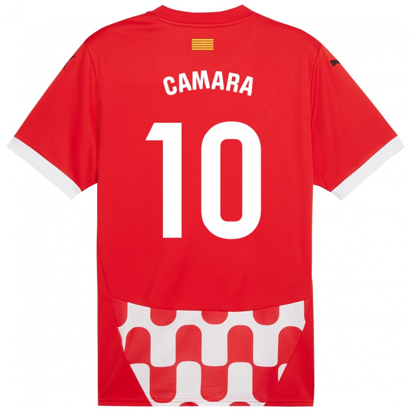 Kandiny Gyermek Dawda Camara #10 Piros Fehér Hazai Jersey 2024/25 Mez Póló Ing