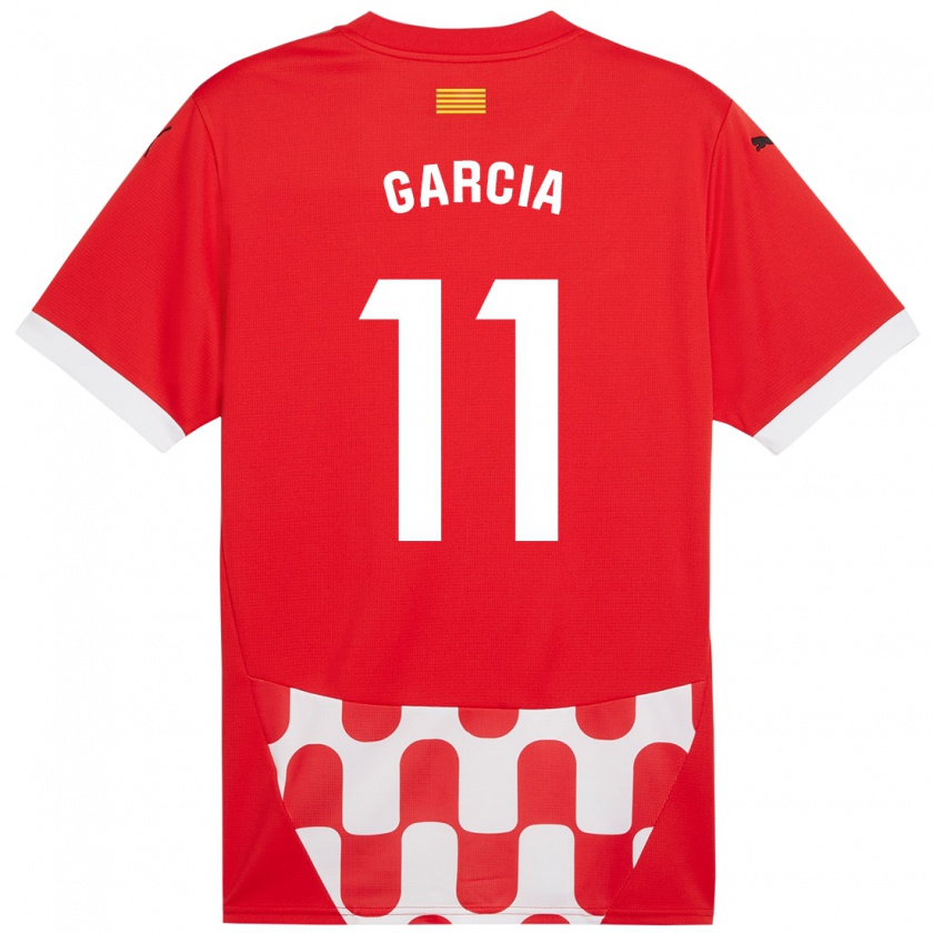 Kandiny Gyermek Jastin García #11 Piros Fehér Hazai Jersey 2024/25 Mez Póló Ing