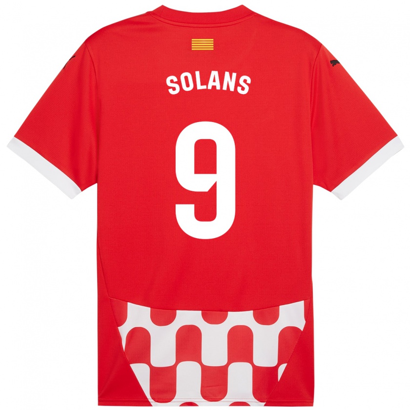 Kandiny Gyermek Sergi Solans #9 Piros Fehér Hazai Jersey 2024/25 Mez Póló Ing