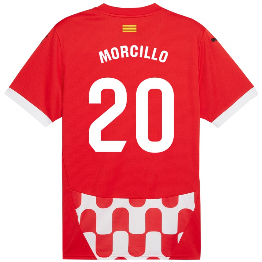 Kandiny Gyermek Luis Morcillo #20 Piros Fehér Hazai Jersey 2024/25 Mez Póló Ing