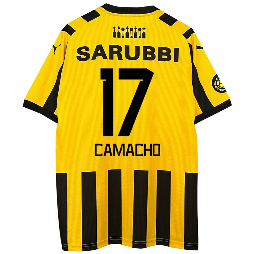 Kandiny Gyermek Sebastián Camacho #17 Sárga Fekete Hazai Jersey 2024/25 Mez Póló Ing