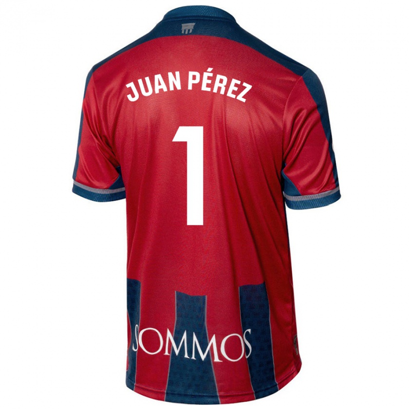 Kandiny Gyermek Juan Pérez #1 Piros Kék Hazai Jersey 2024/25 Mez Póló Ing