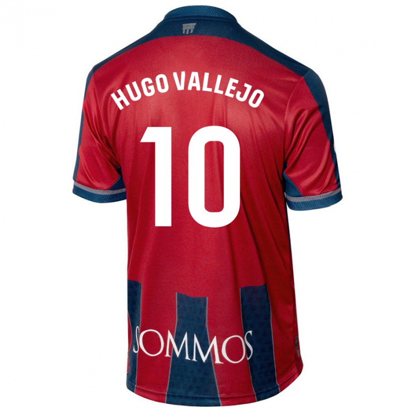 Kandiny Gyermek Hugo Vallejo #10 Piros Kék Hazai Jersey 2024/25 Mez Póló Ing