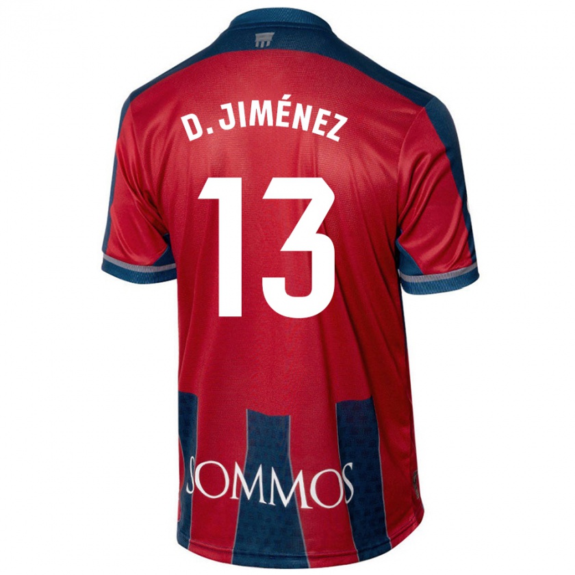 Kandiny Gyermek Dani Jiménez #13 Piros Kék Hazai Jersey 2024/25 Mez Póló Ing