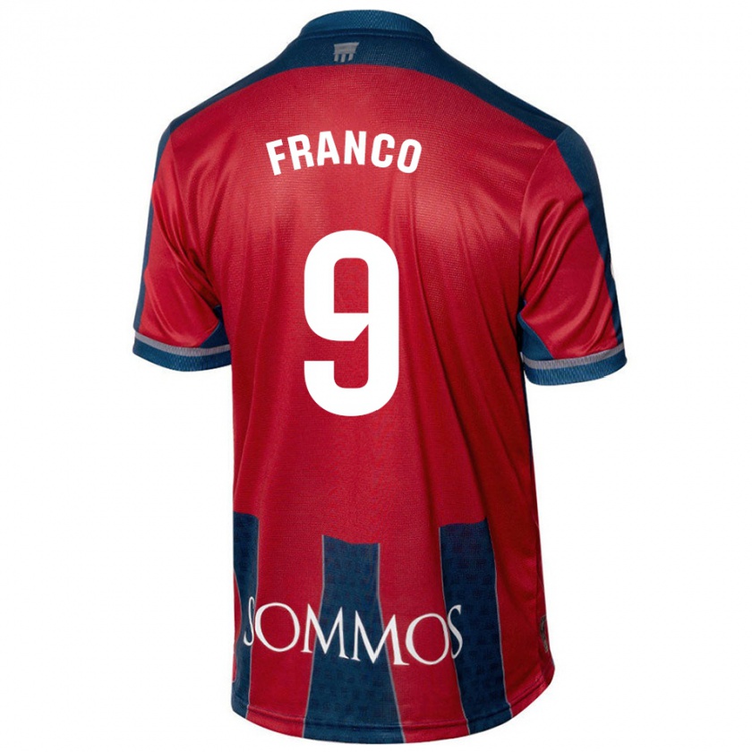 Kandiny Gyermek Santi Franco #9 Piros Kék Hazai Jersey 2024/25 Mez Póló Ing