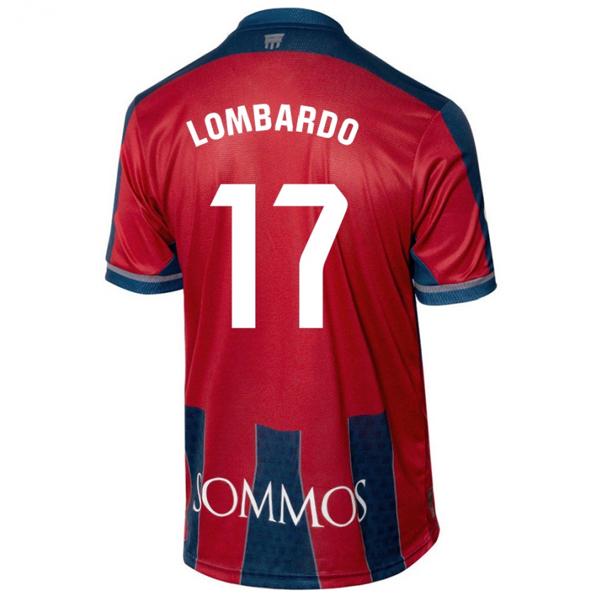 Kandiny Gyermek Enzo Lombardo #17 Piros Kék Hazai Jersey 2024/25 Mez Póló Ing