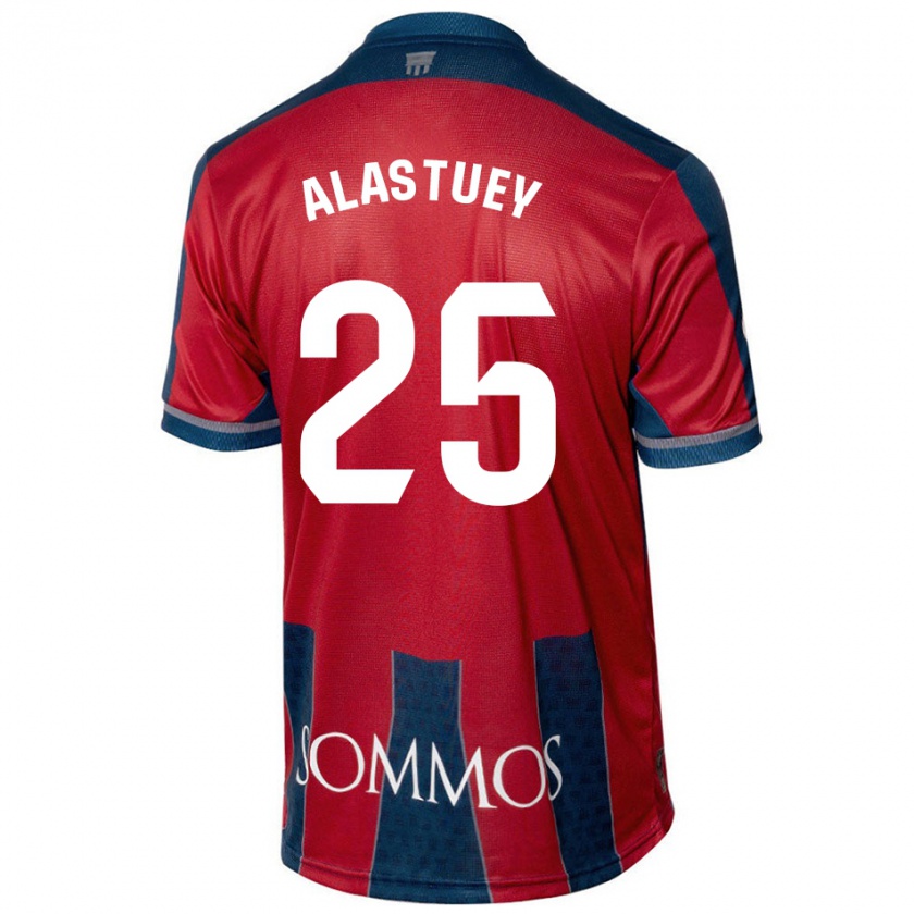 Kandiny Gyermek Martina Alastuey #25 Piros Kék Hazai Jersey 2024/25 Mez Póló Ing