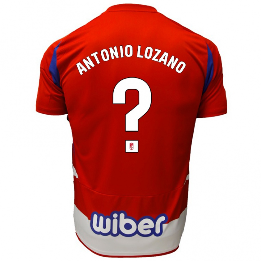 Kandiny Gyermek José Antonio Lozano #0 Piros Fehér Kék Hazai Jersey 2024/25 Mez Póló Ing