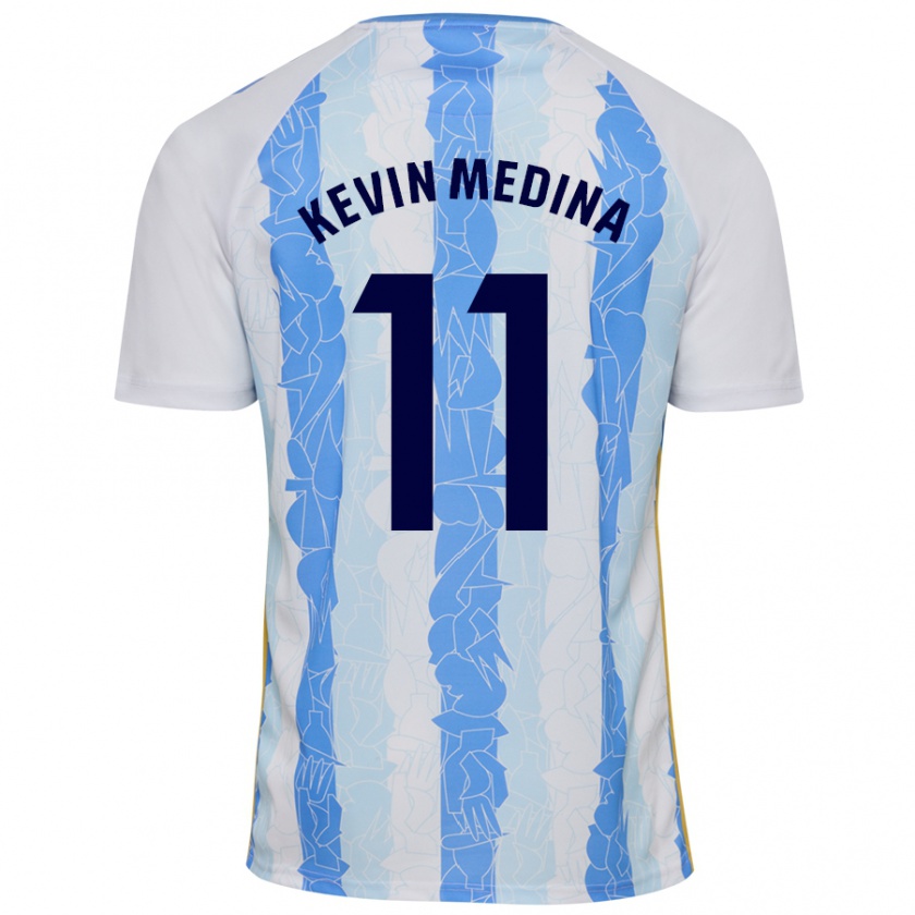 Kandiny Gyermek Kevin Medina #11 Fehér Kék Hazai Jersey 2024/25 Mez Póló Ing