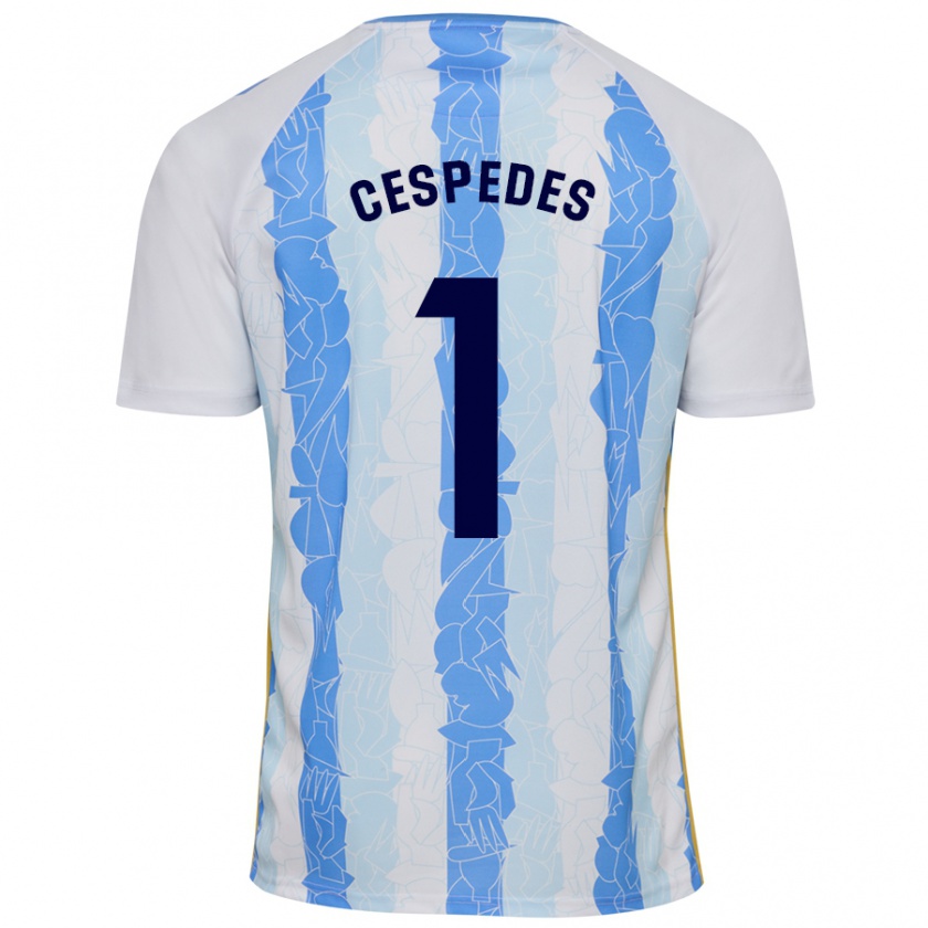 Kandiny Gyermek Andrés Céspedes #1 Fehér Kék Hazai Jersey 2024/25 Mez Póló Ing